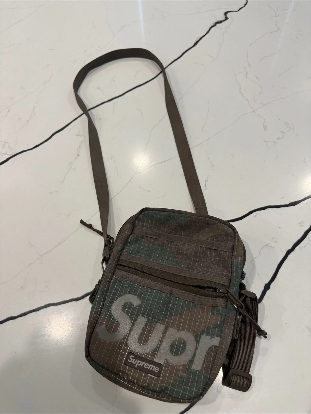 Supreme Green/Brown Camo Shoulder Bag